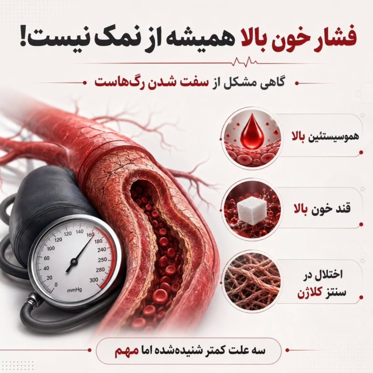 آیا فشار خون بالا فقط به مصرف نمک مربوط می شود؟! 